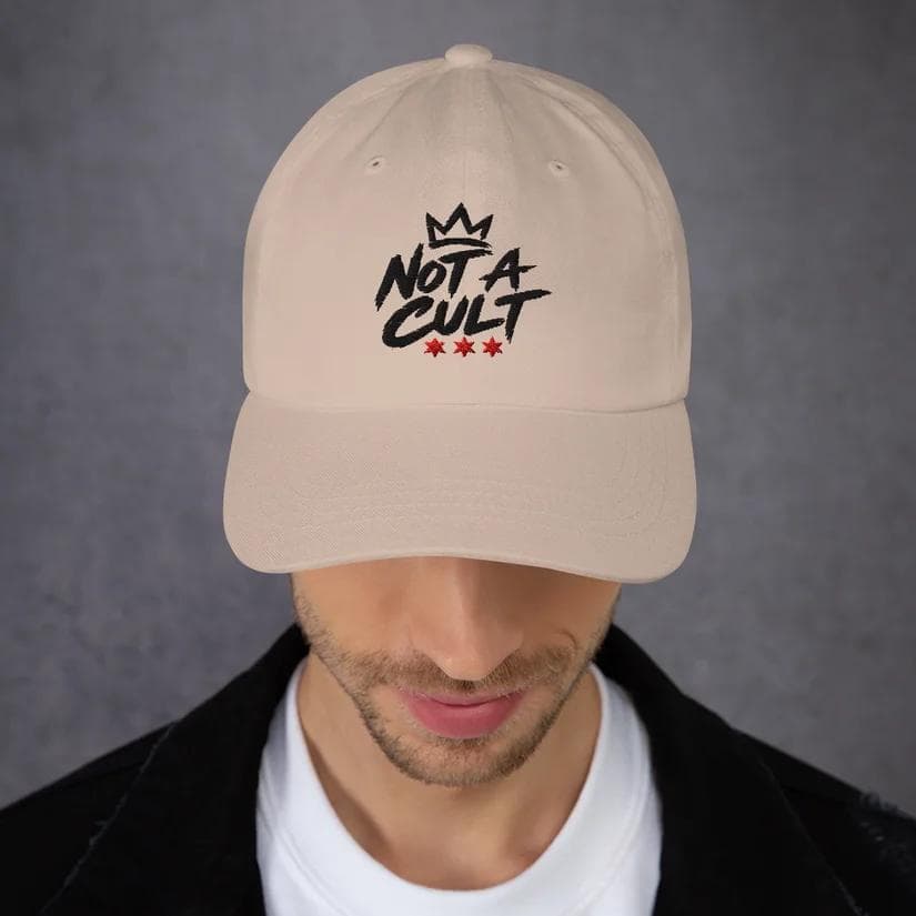 Not A Cult Black Logo Dad Hat product mockup
