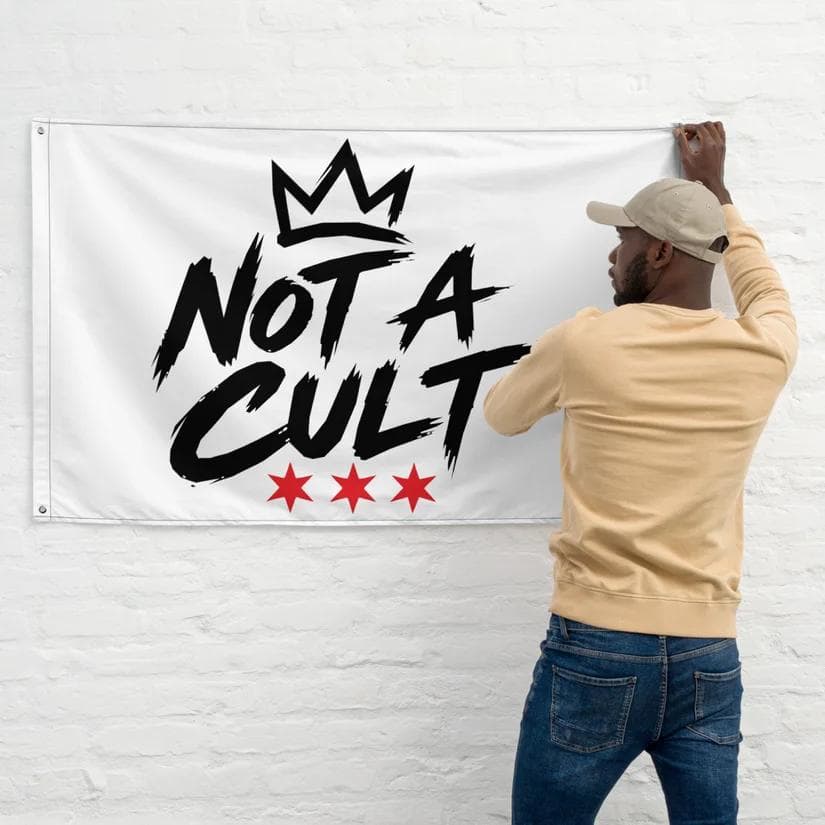 Not A Cult Logo Flag product mockup